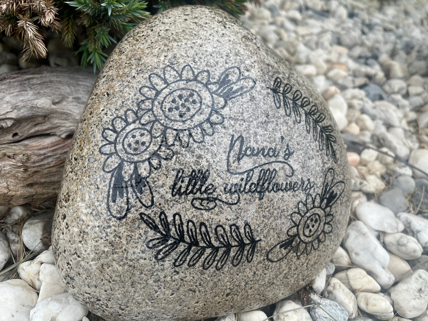Large Decorative Garden Stone - Nana’s little Wildflowers