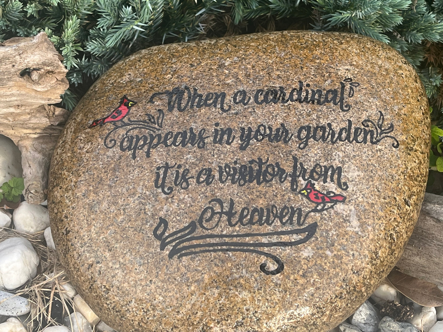 Cardinal Visitor from Heaven - Large Garden Stone