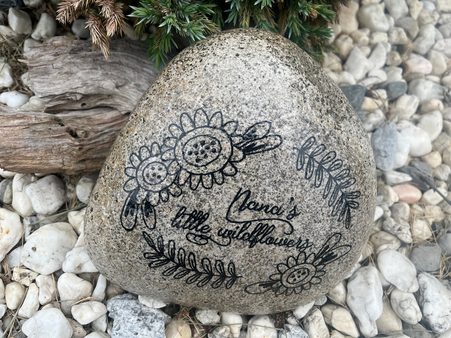 Large Decorative Garden Stone - Nana’s little Wildflowers