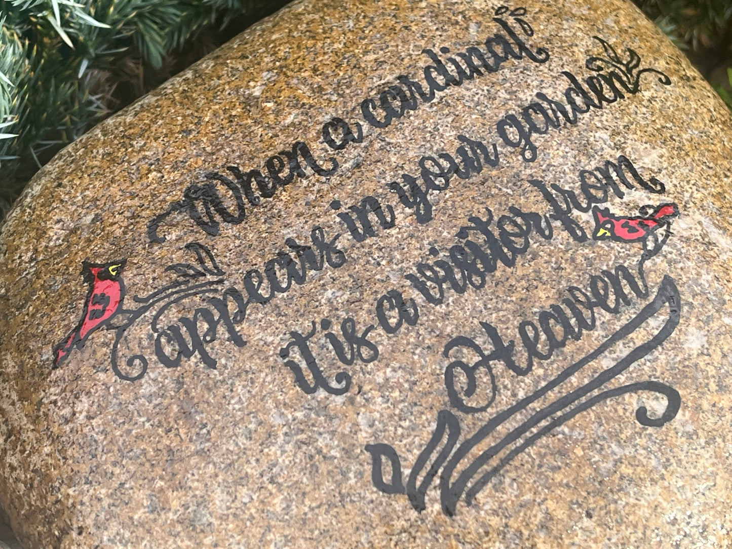 Cardinal Visitor from Heaven - Large Garden Stone