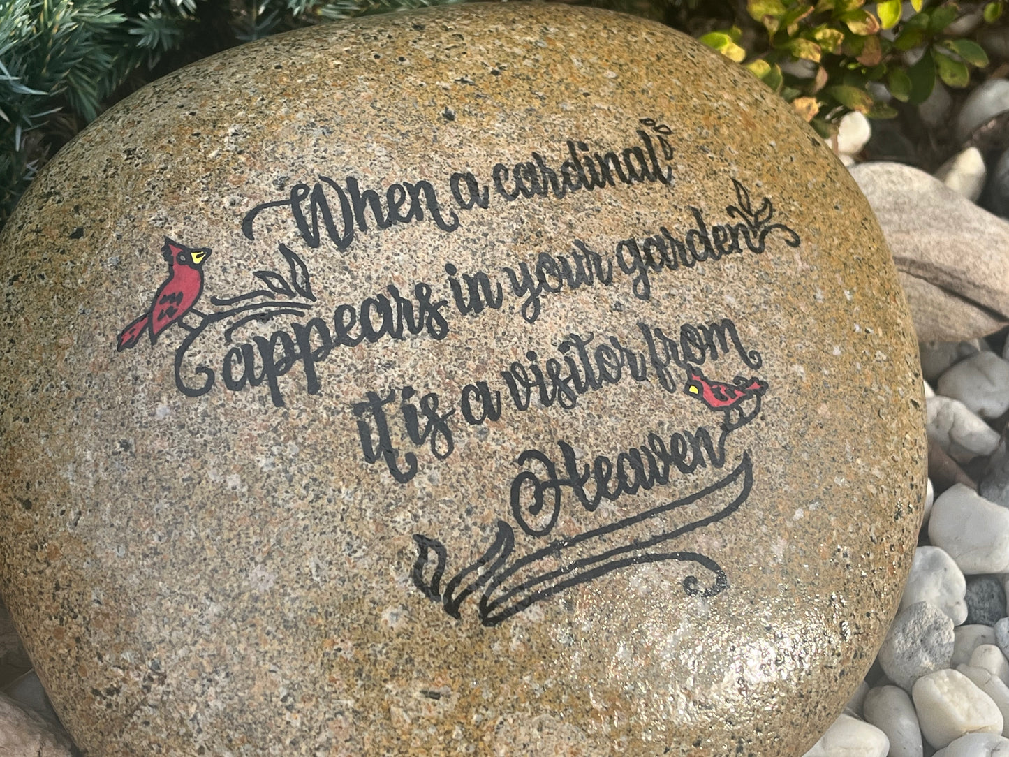 Cardinal Visitor from Heaven - Large Garden Stone