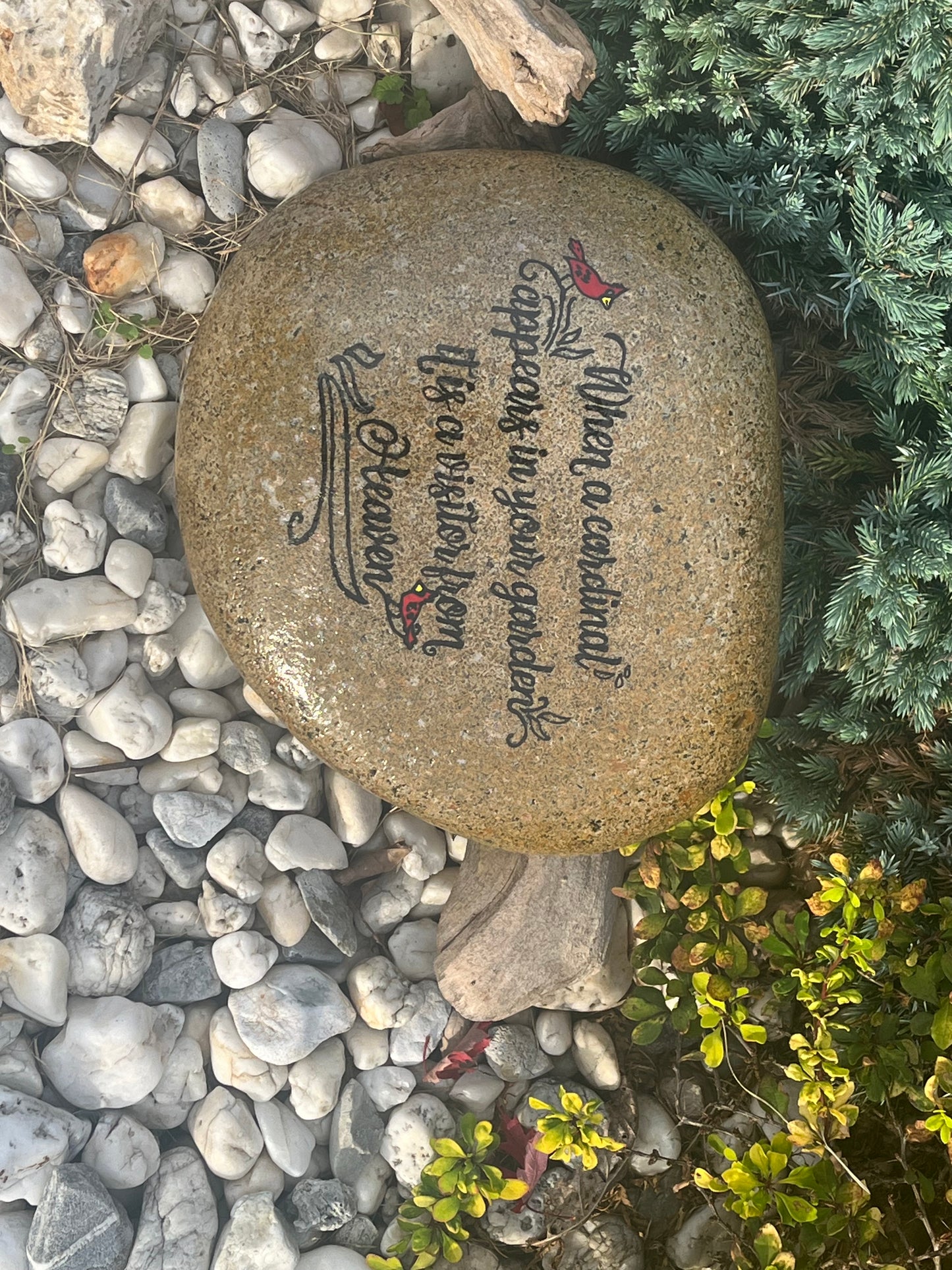 Cardinal Visitor from Heaven - Large Garden Stone