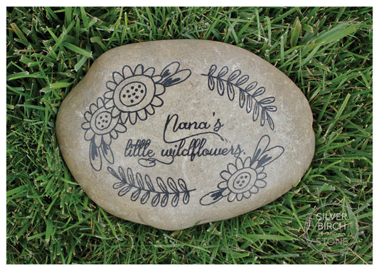 Large Decorative Garden Stone - Nana’s little Wildflowers