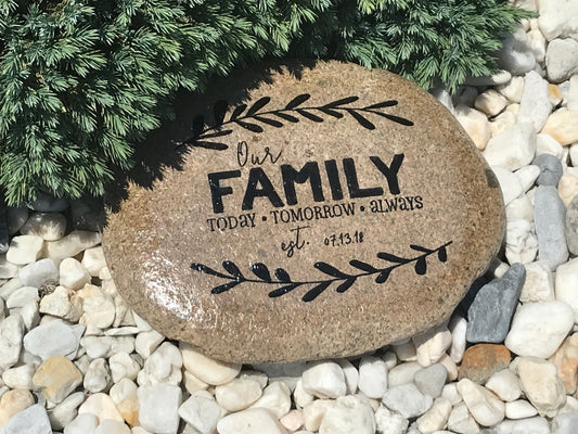 Large Decorative Garden Stone - Our Family