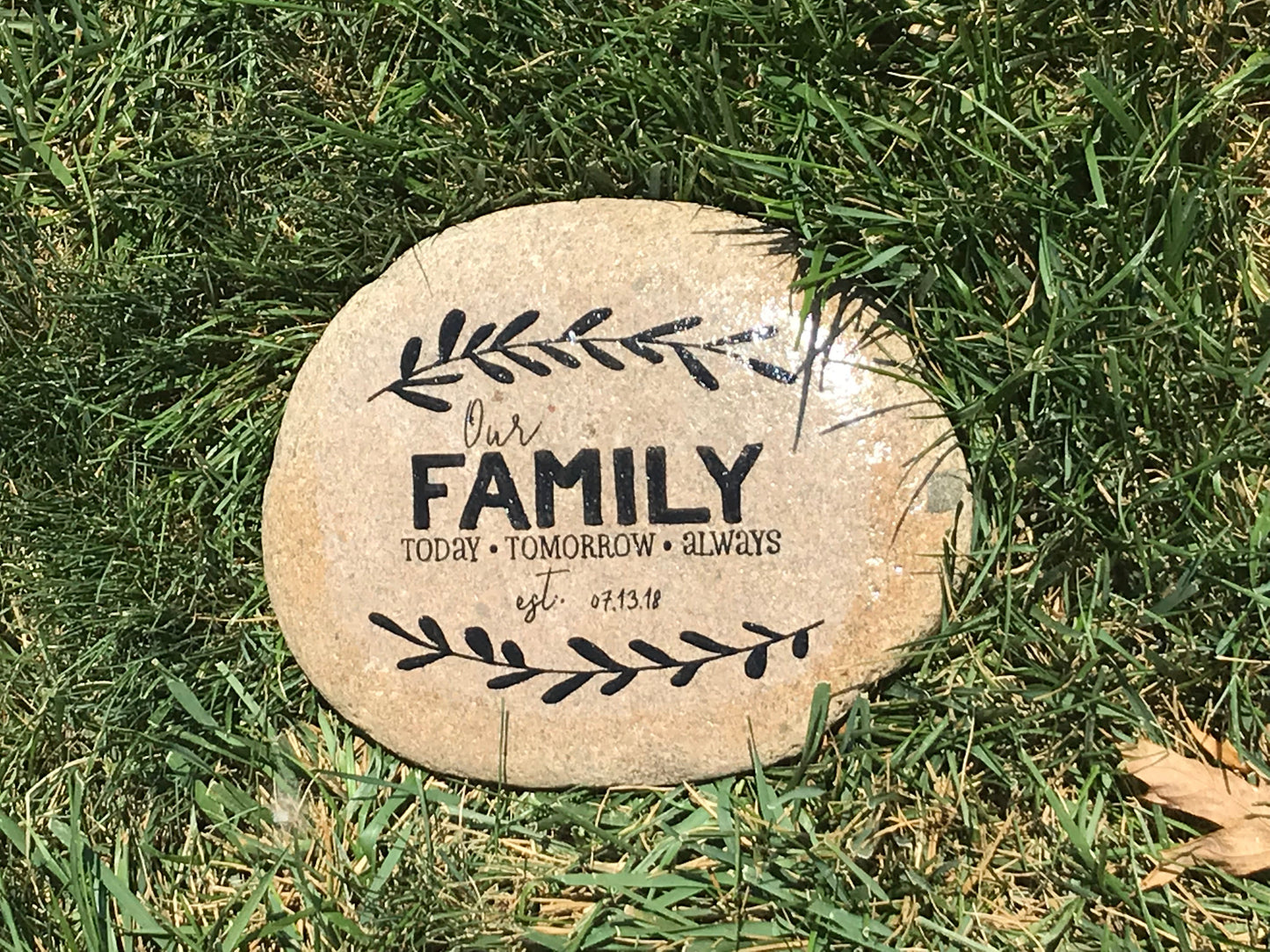 Personalized Large Decorative Garden Stone - Our Family