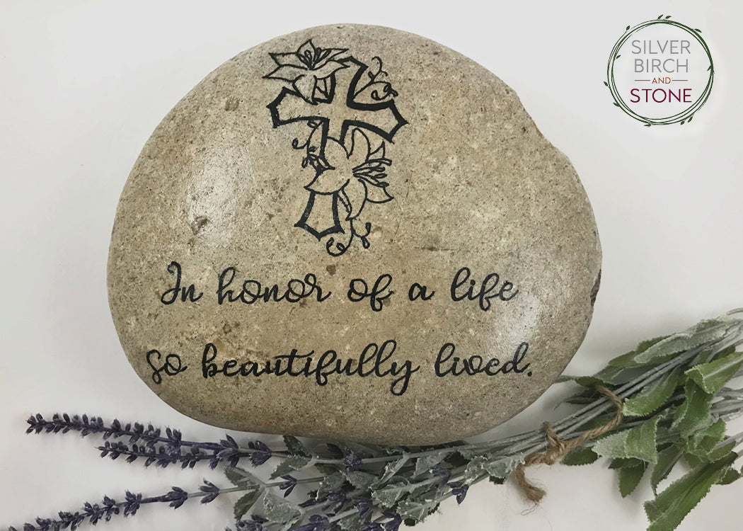 Personalized Large Memorial Stone - Beautifully Lived