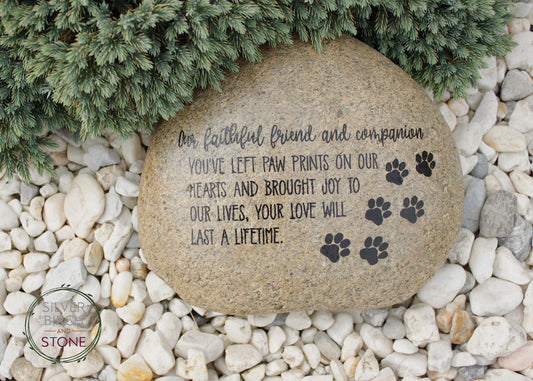 Large Pet Memorial Garden Stone - Faithful Friend