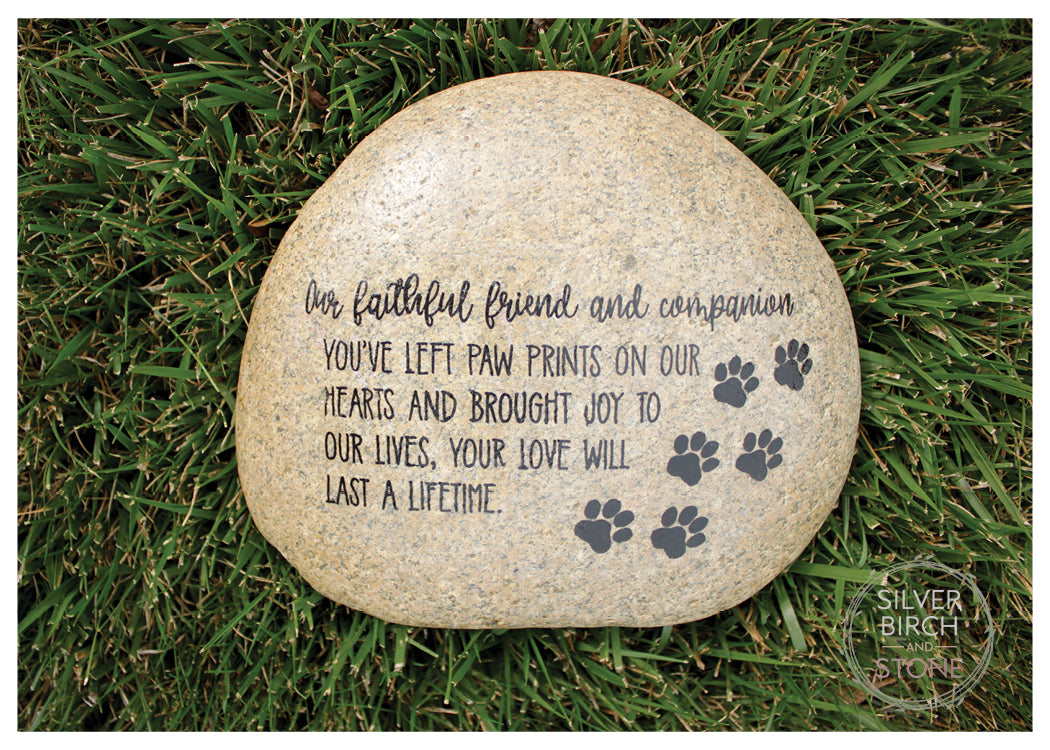 Large Pet Memorial Garden Stone - Faithful Friend