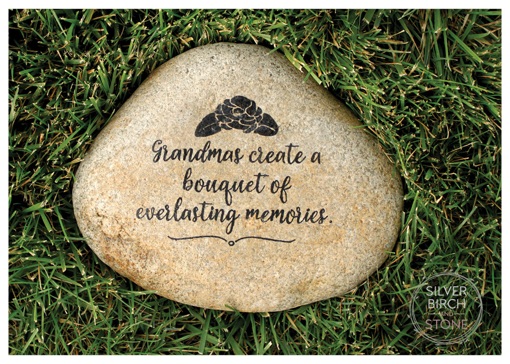 Large Decorative Garden Stone - Grandmas Bouquet of Memories