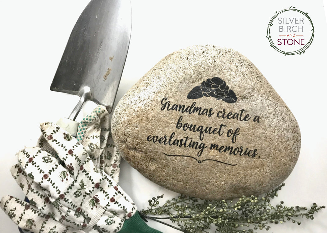 Large Decorative Garden Stone - Grandmas Bouquet of Memories