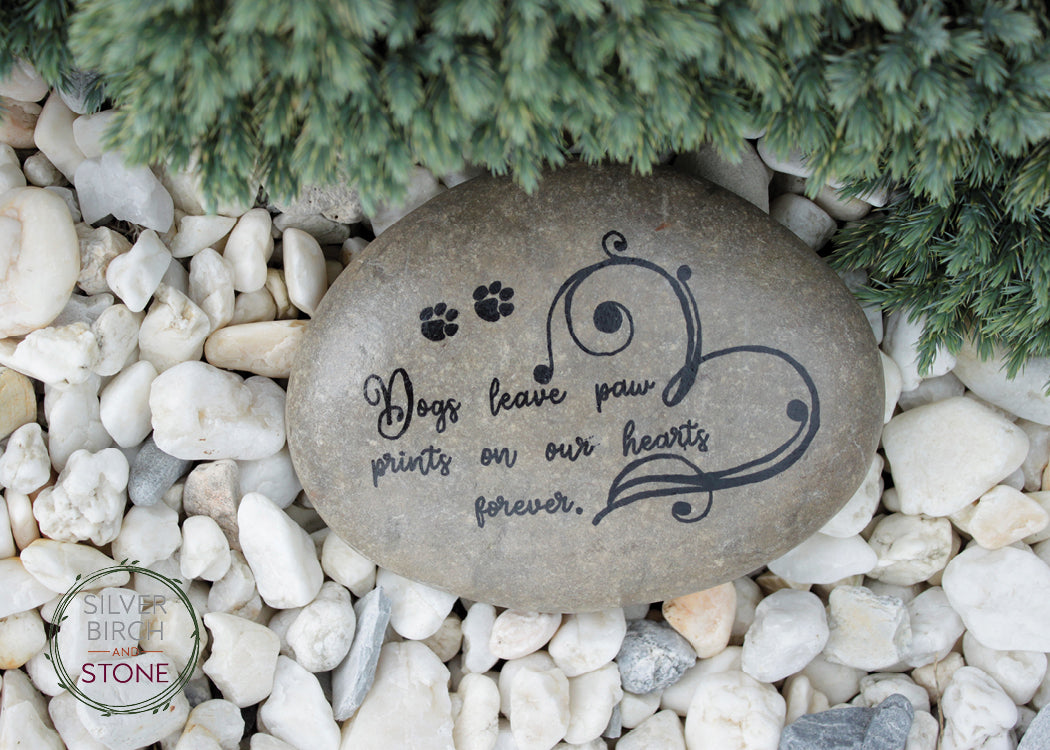 Medium Pet Memorial Stone - Paw Prints Forever
