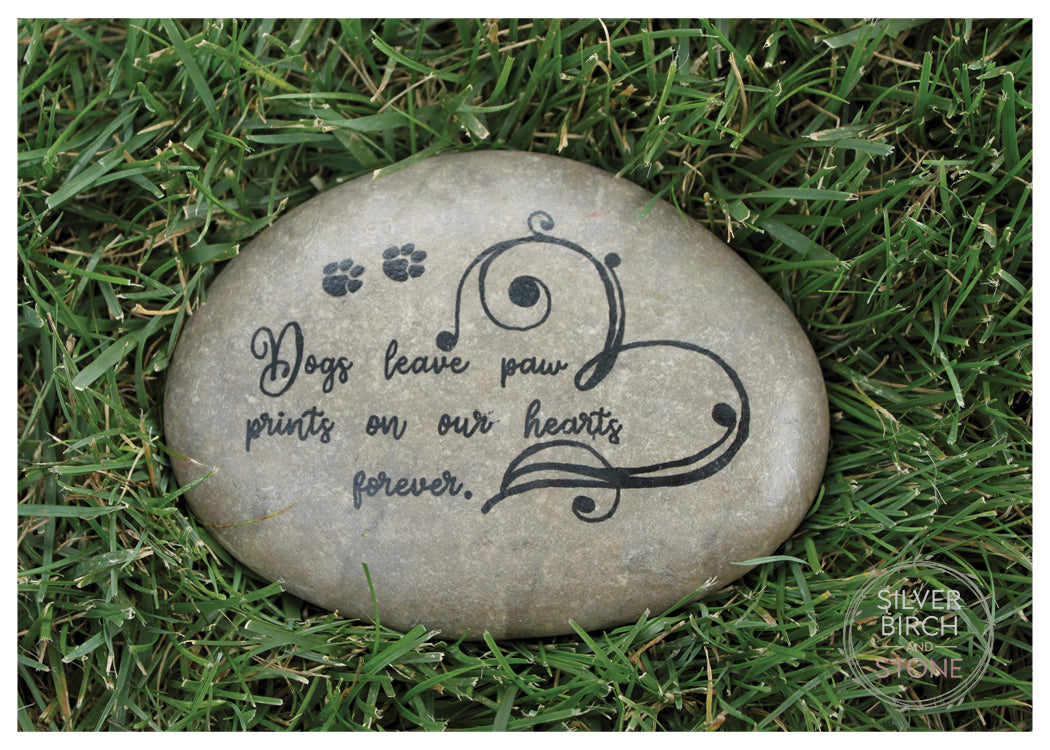 Medium Pet Memorial Stone - Paw Prints Forever