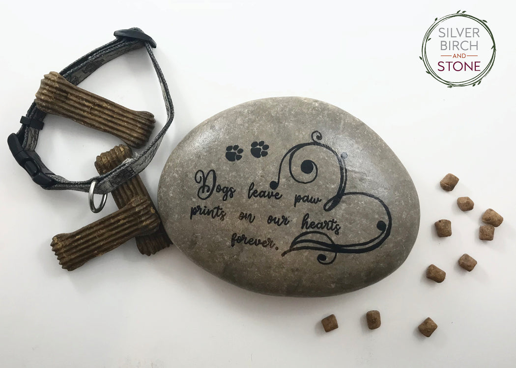 Medium Pet Memorial Stone - Paw Prints Forever