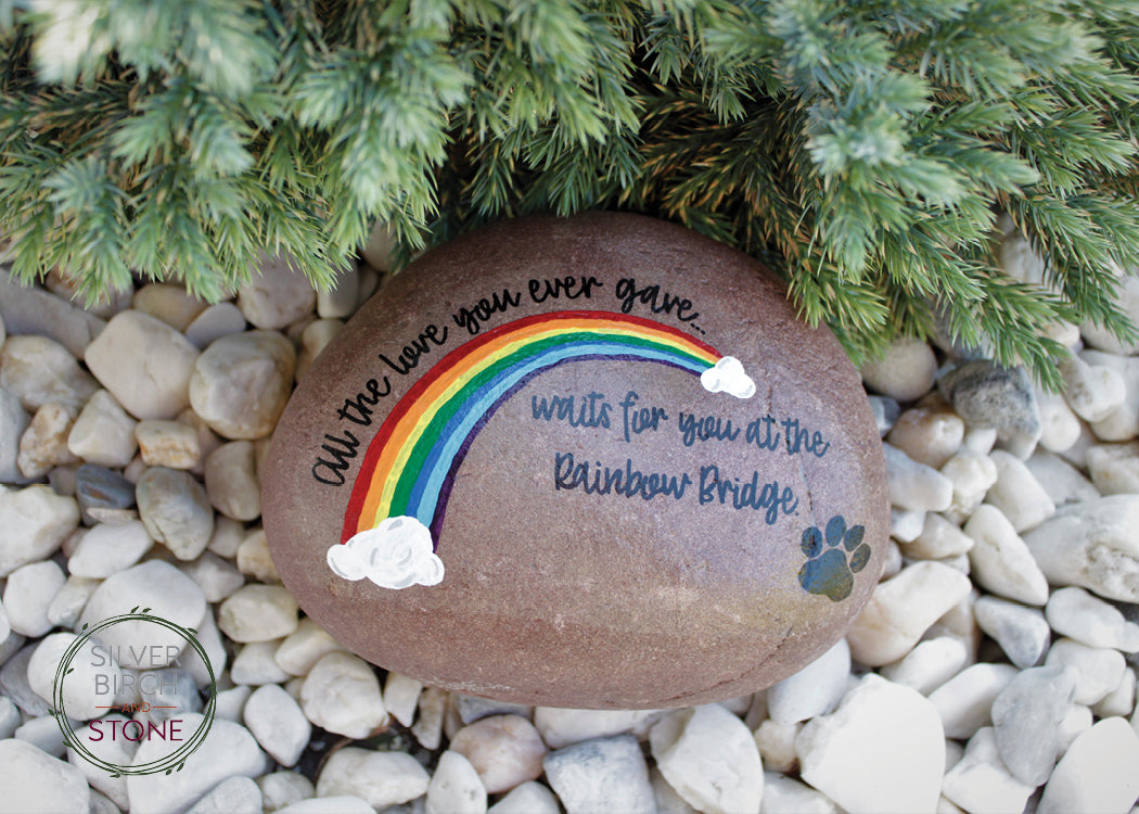 Medium Pet Memorial Stone - Rainbow Bridge