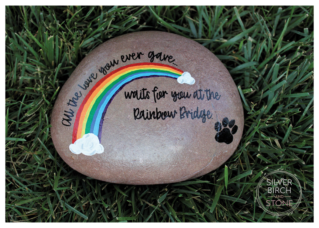 Medium Pet Memorial Stone - Rainbow Bridge