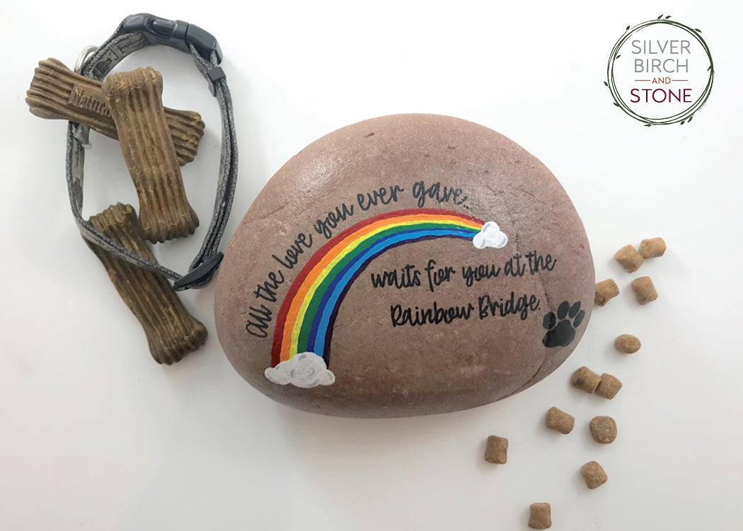 Medium Pet Memorial Stone - Rainbow Bridge