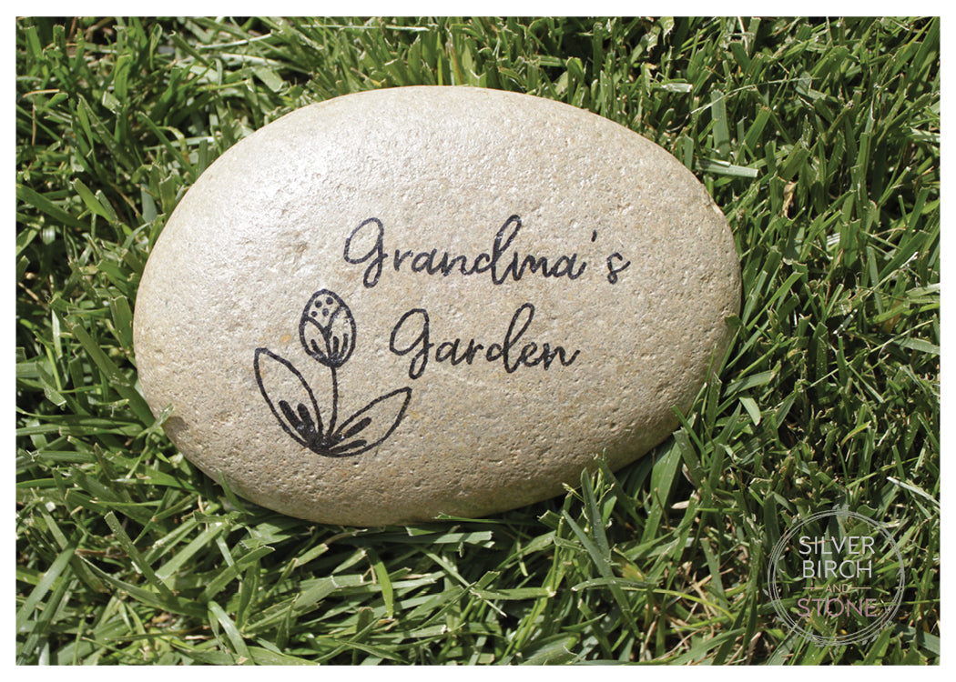 Medium Decorative Garden Stone - Grandma's Garden