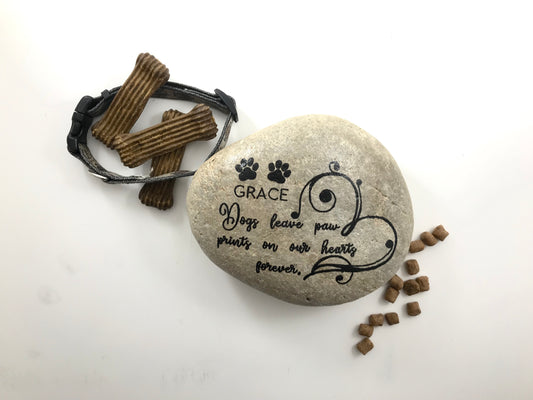 Personalized Medium Dog Memorial - Paw Prints Forever