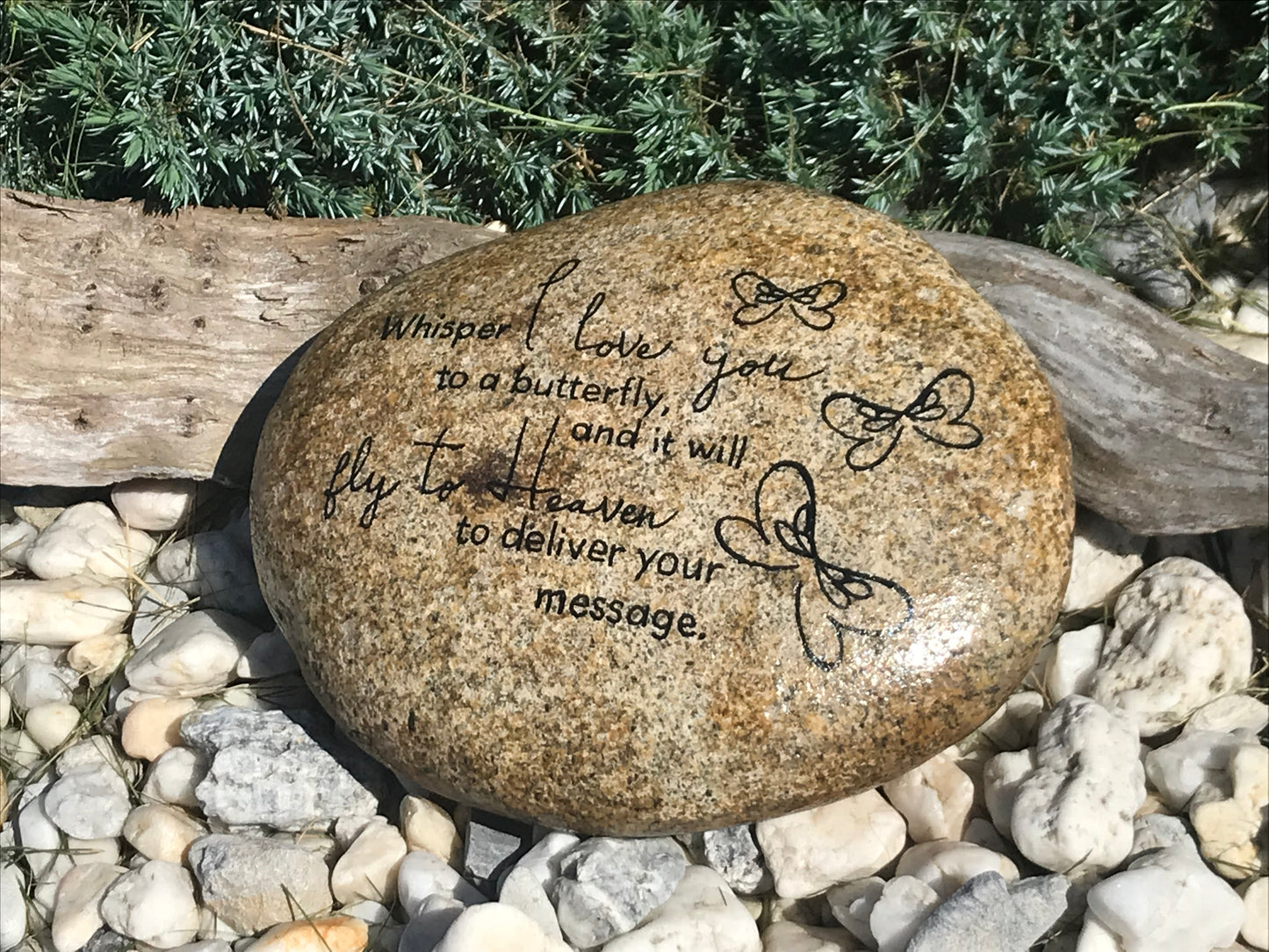 Large Memorial Garden Stone - Butterfly Messages