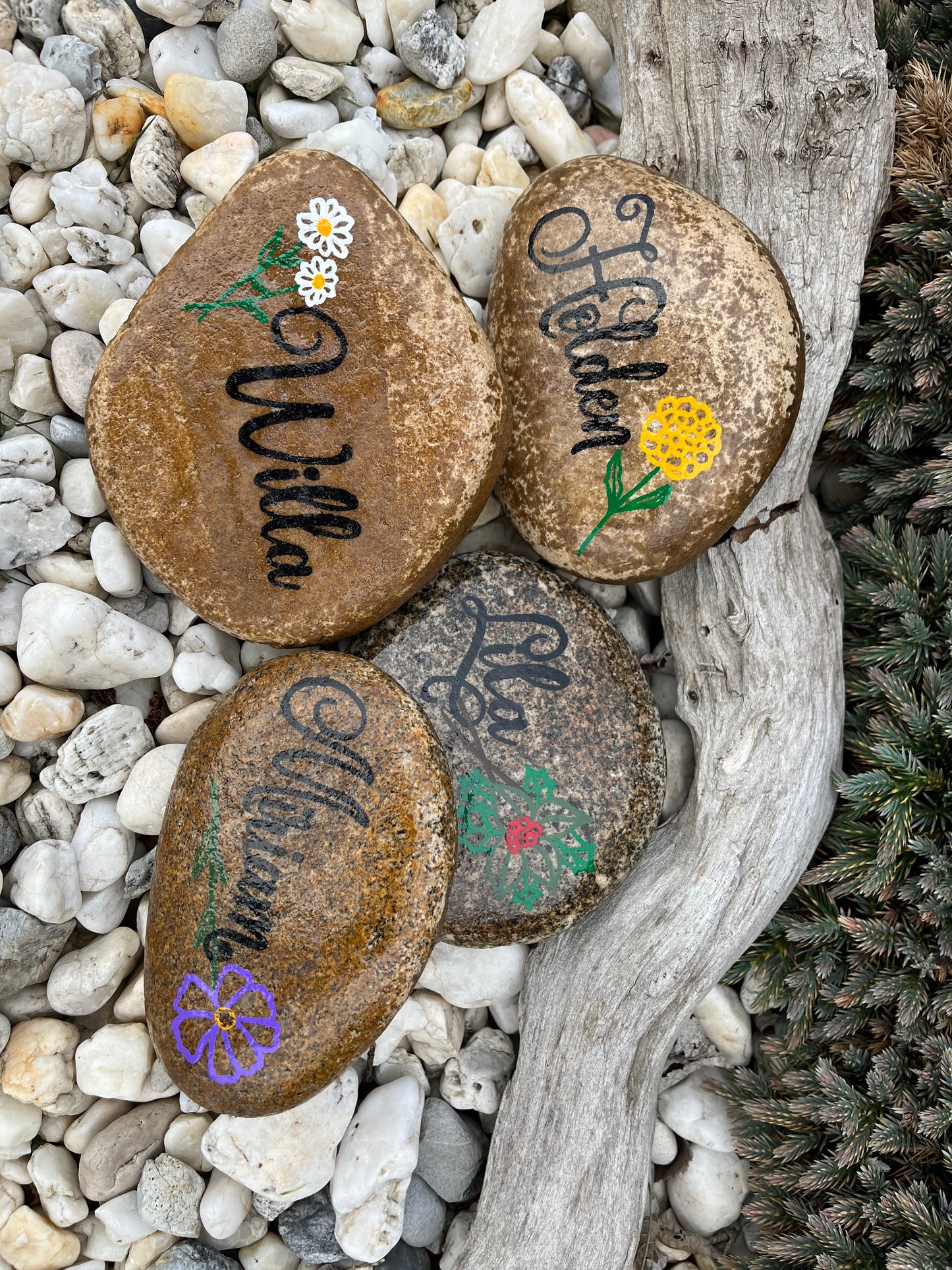 Personalized Medium Name Stone - Birth Month