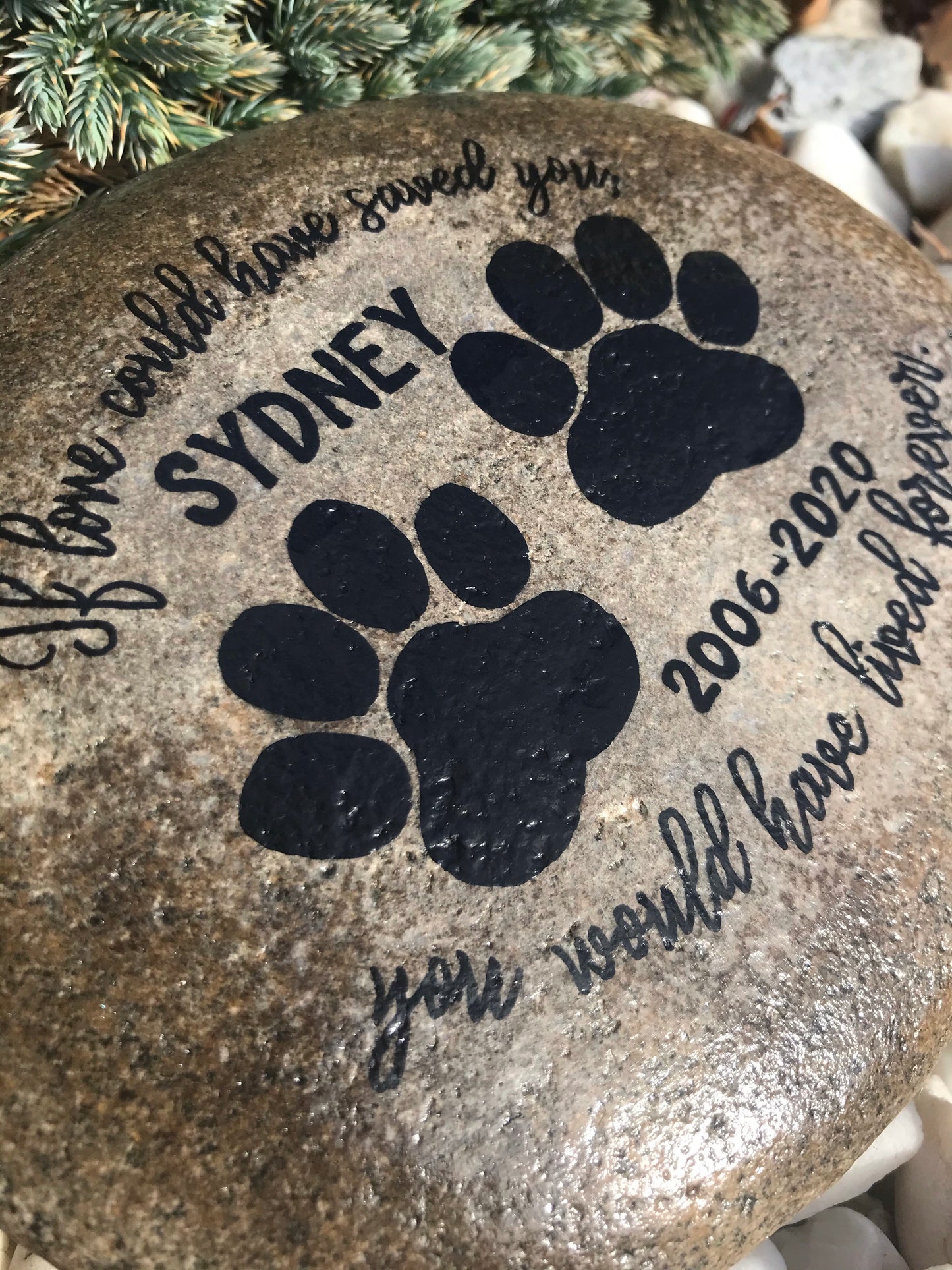 Personalized Medium Pet Memorial Garden Stone - Love Saved You
