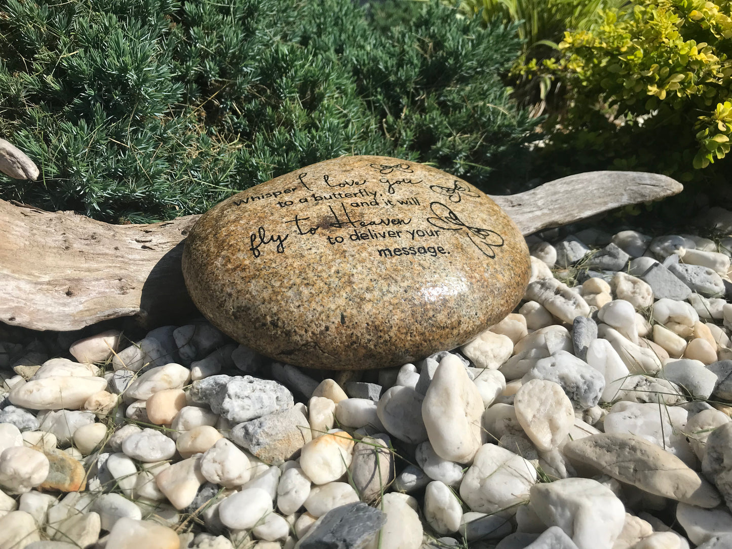 Large Memorial Garden Stone - Butterfly Messages