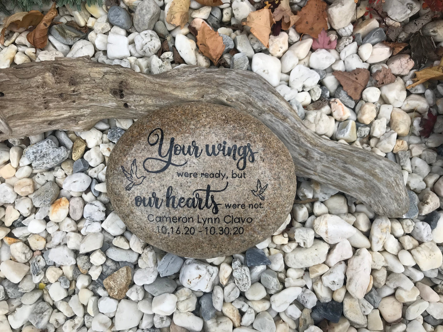 Personalized Large Memorial Stone - Wings Were Ready