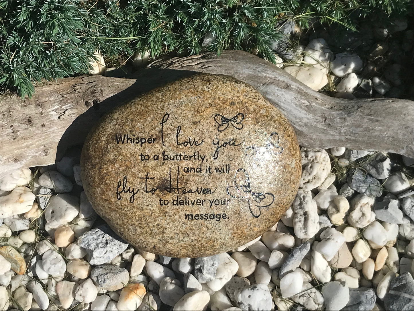 Large Memorial Garden Stone - Butterfly Messages