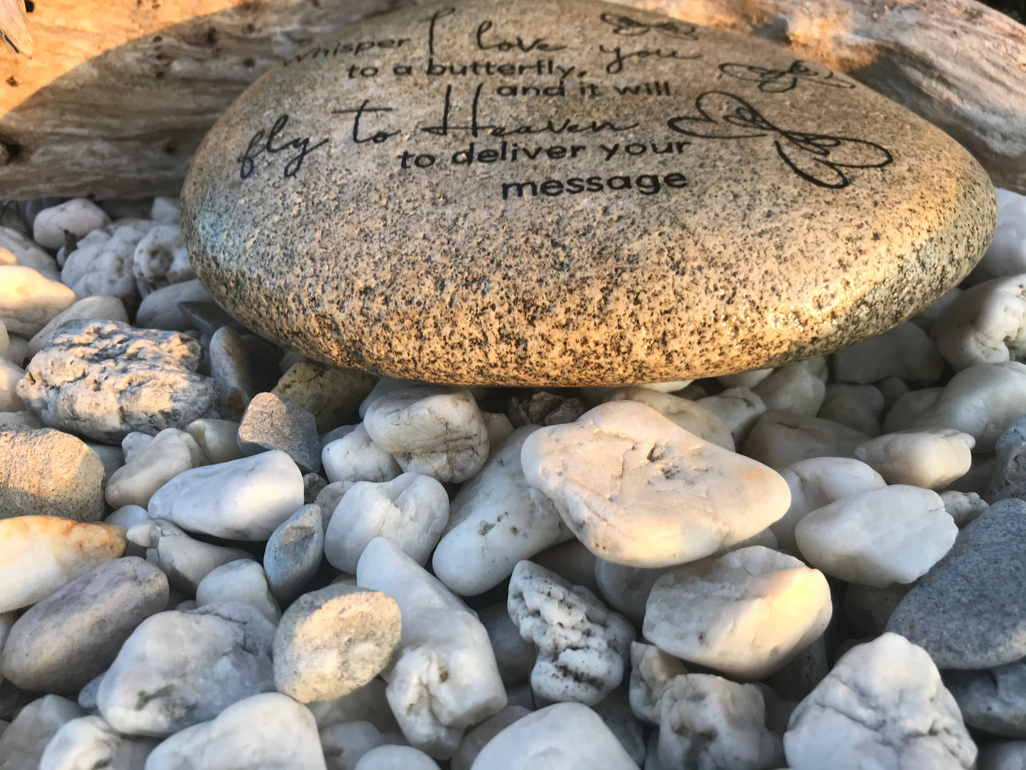 Large Memorial Garden Stone - Butterfly Messages