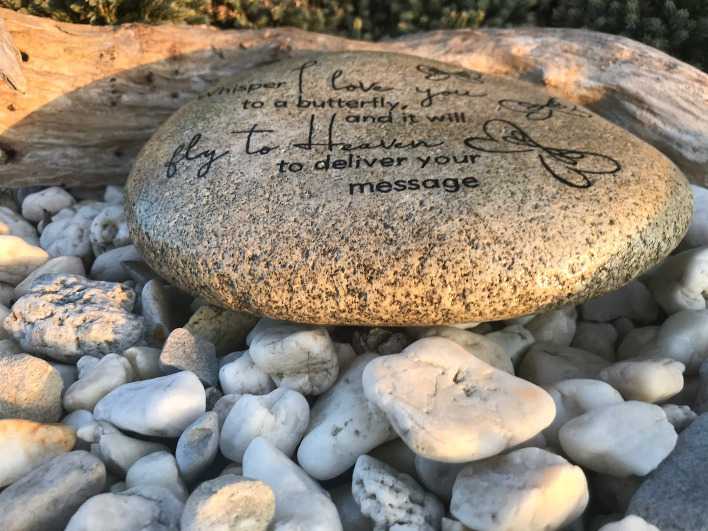 Large Memorial Garden Stone - Butterfly Messages