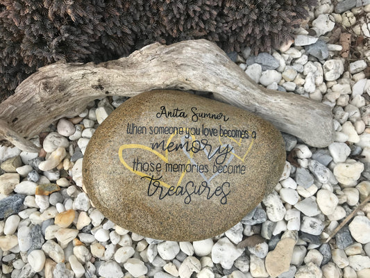 Personalized Large Memorial Stone - Memories Become Treasures