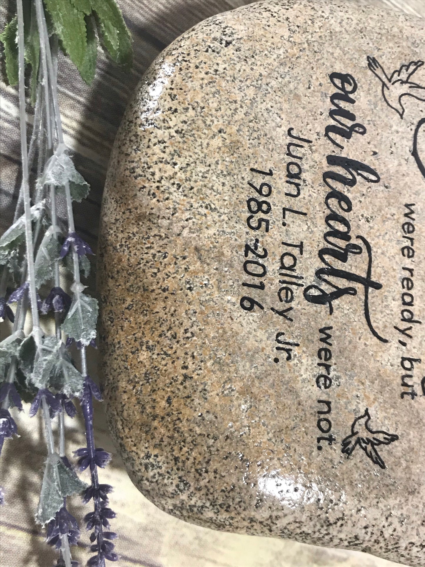 Personalized Large Memorial Stone - Wings Were Ready