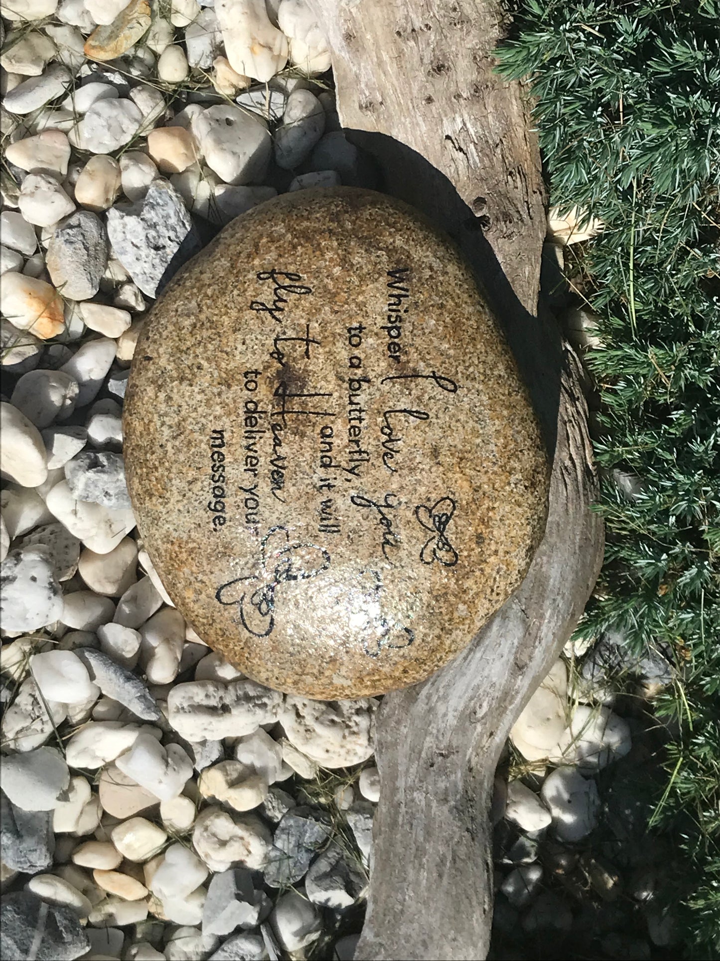 Large Memorial Garden Stone - Butterfly Messages