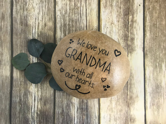 Large Decorative Garden Stone - Grandma Hearts