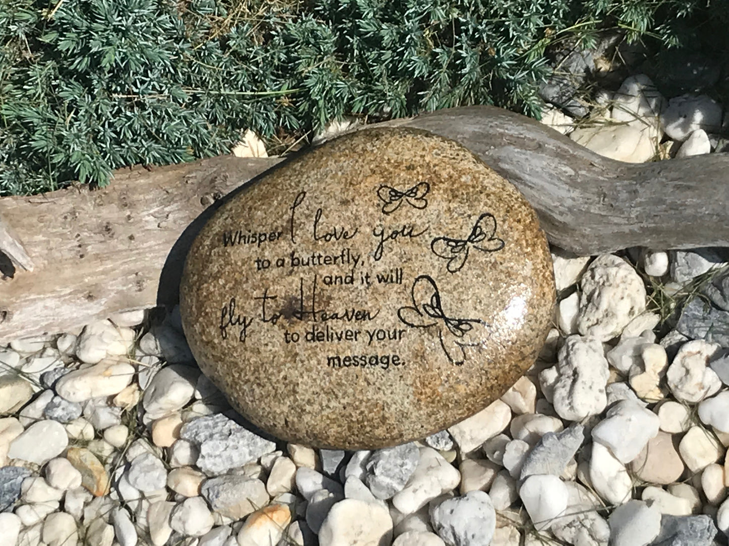 Large Memorial Garden Stone - Butterfly Messages