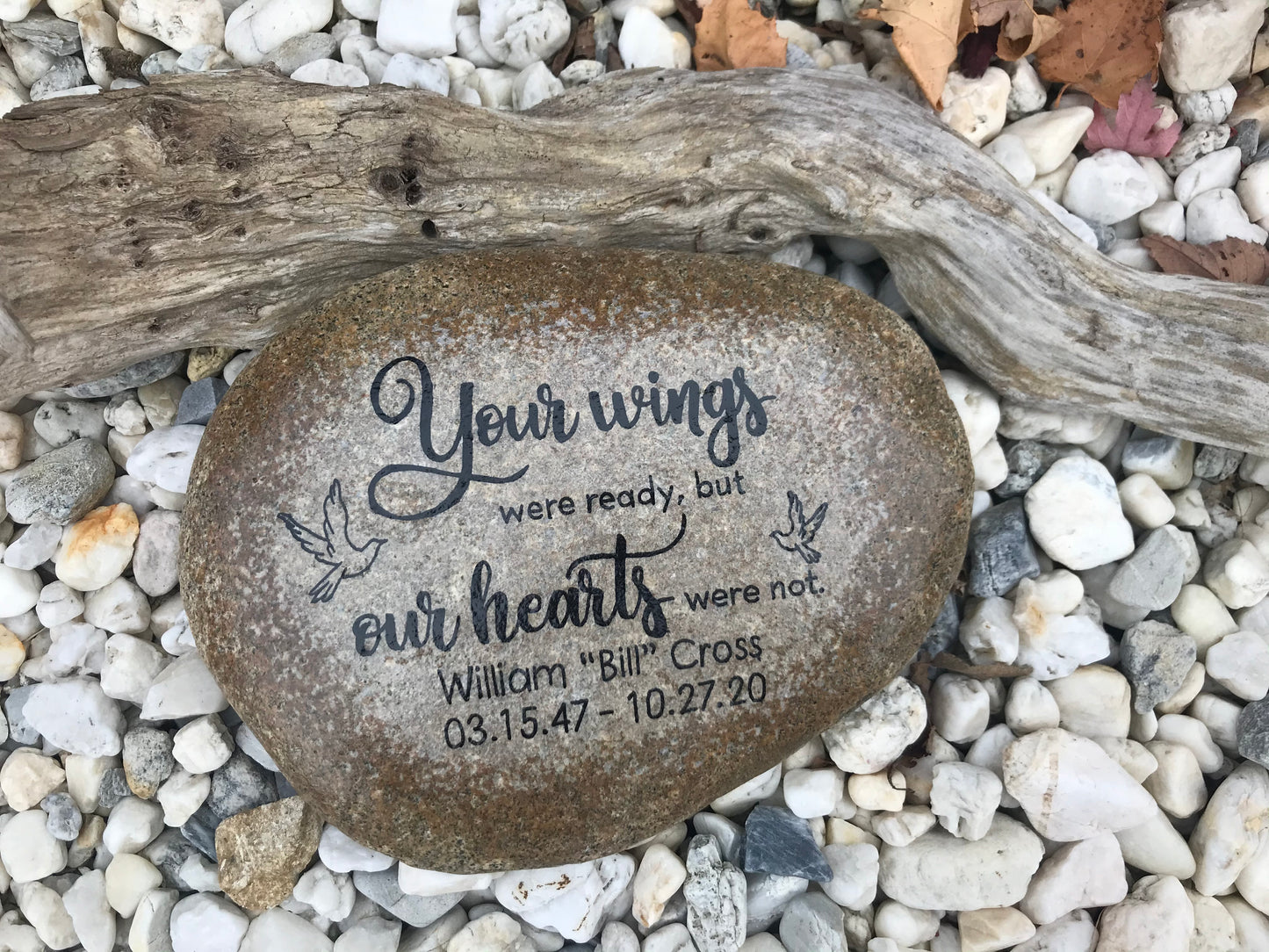 Personalized Large Memorial Stone - Wings Were Ready
