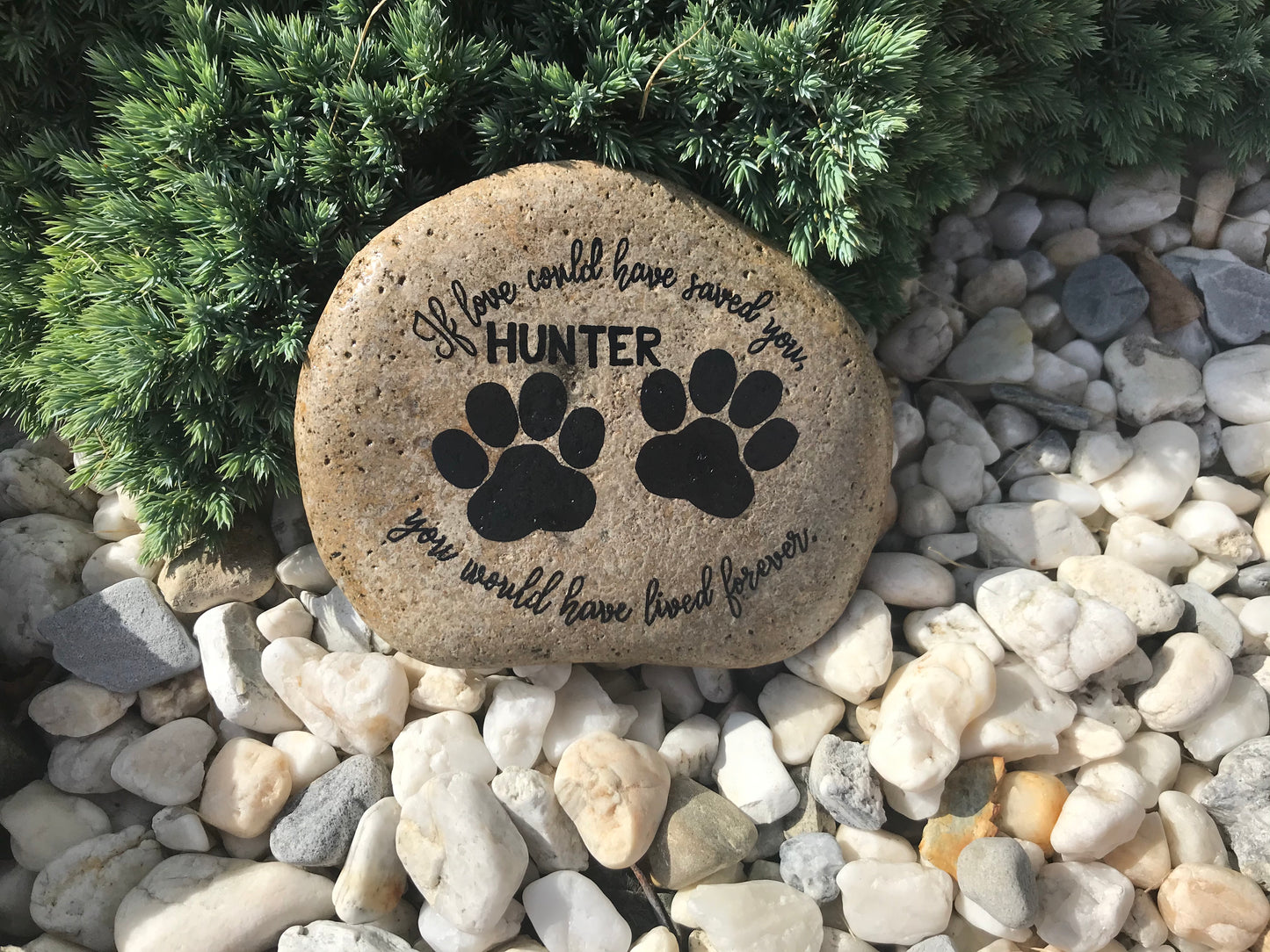Personalized Medium Pet Memorial Garden Stone - Love Saved You