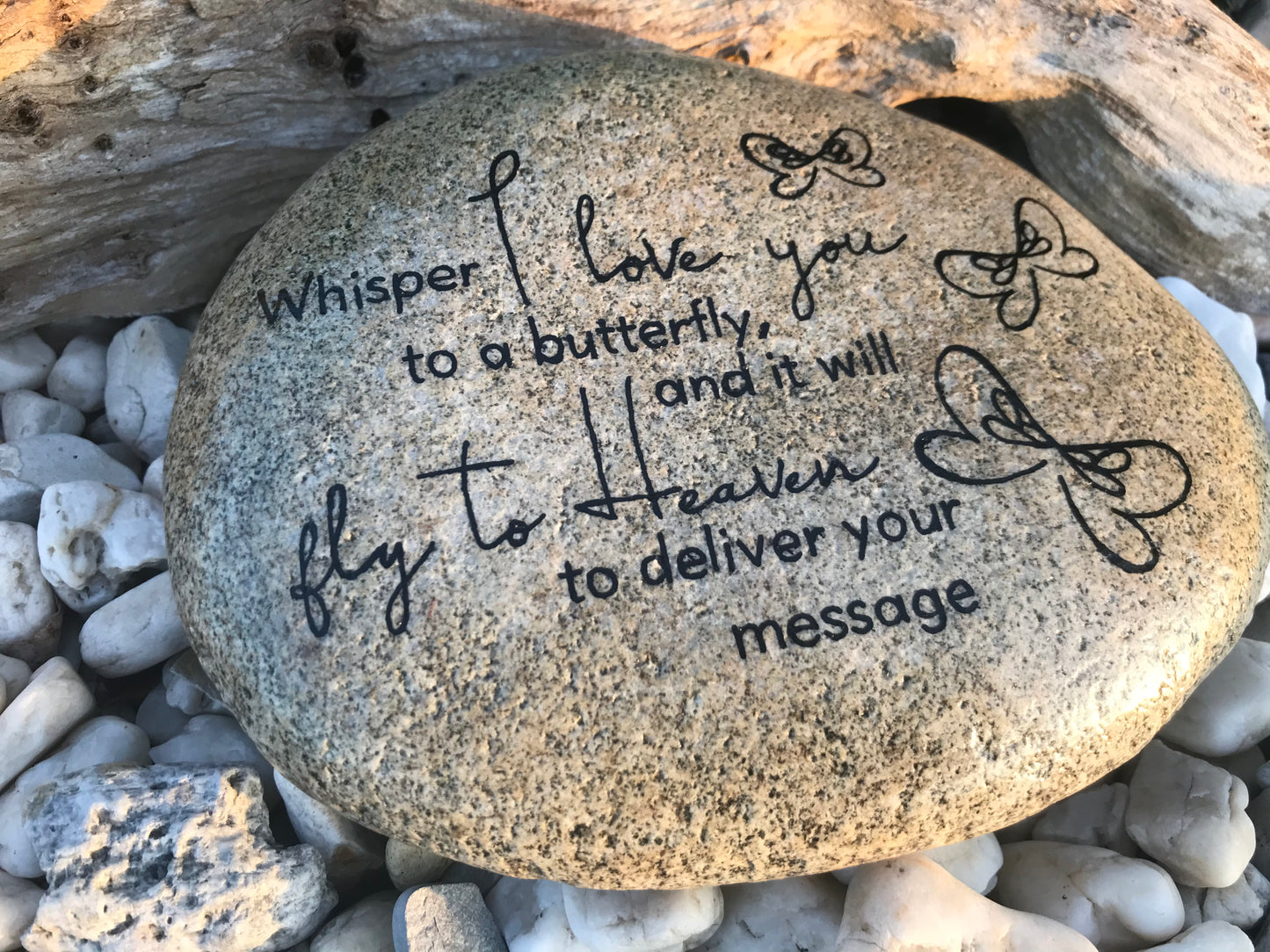 Large Memorial Garden Stone - Butterfly Messages