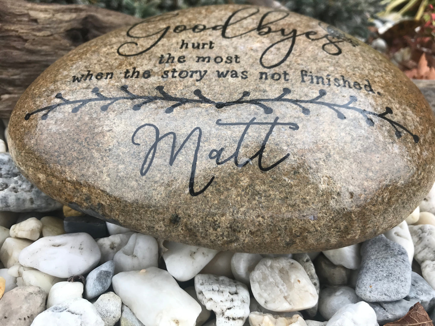 Personalized Large Memorial Garden Stone - Goodbyes Hurt