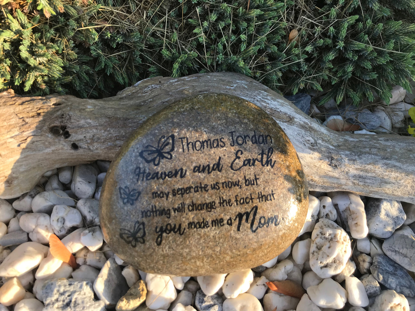 Personalized Medium Memorial Garden Stone - Child Loss Heaven and Earth