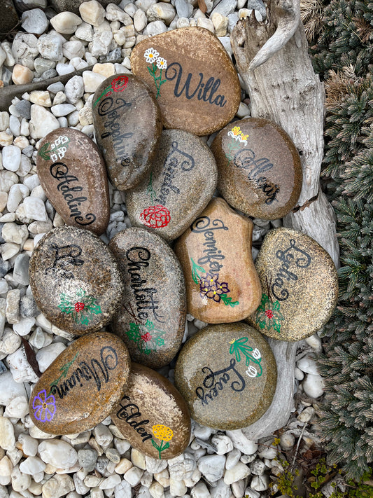 Personalized Medium Name Stone - Birth Month