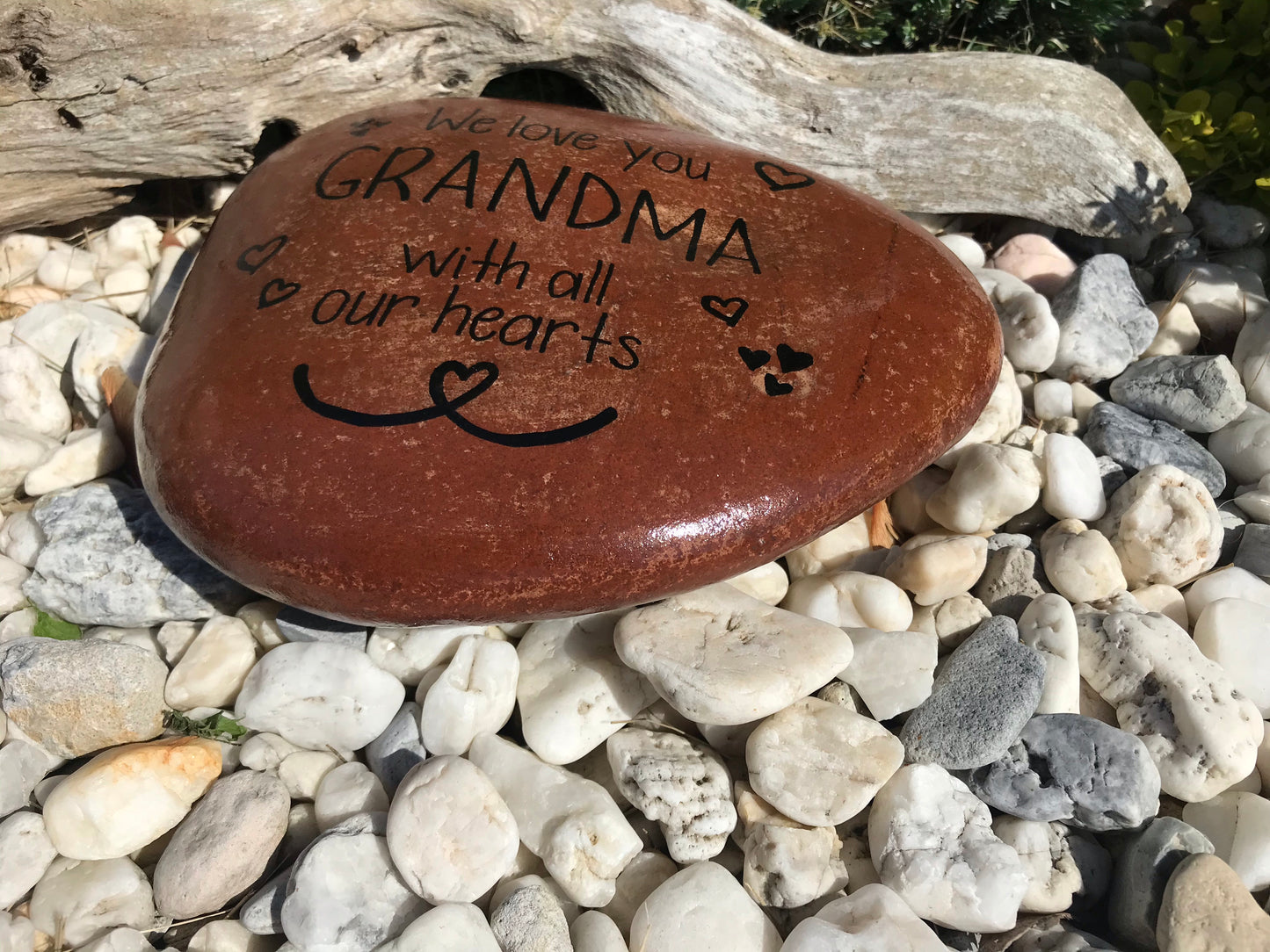 Large Decorative Garden Stone - Grandma Hearts