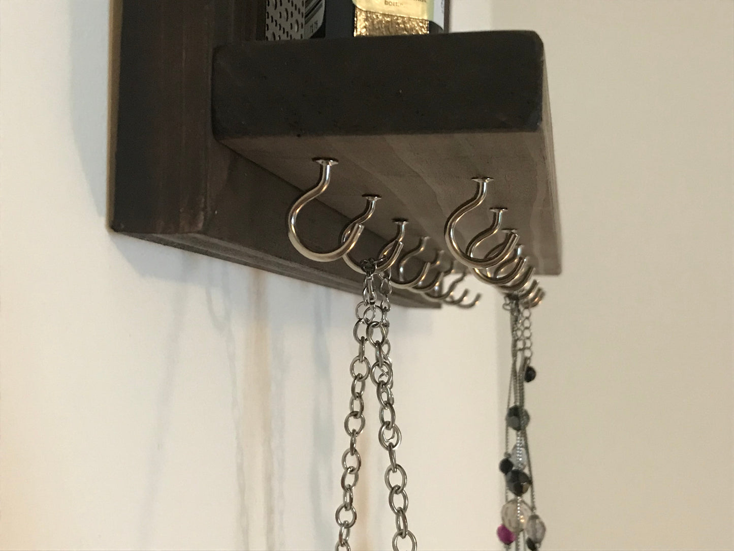 Wall hanging jewelry display. Earring Display. Hanging Necklace Display. Bracelet Shelf Display.