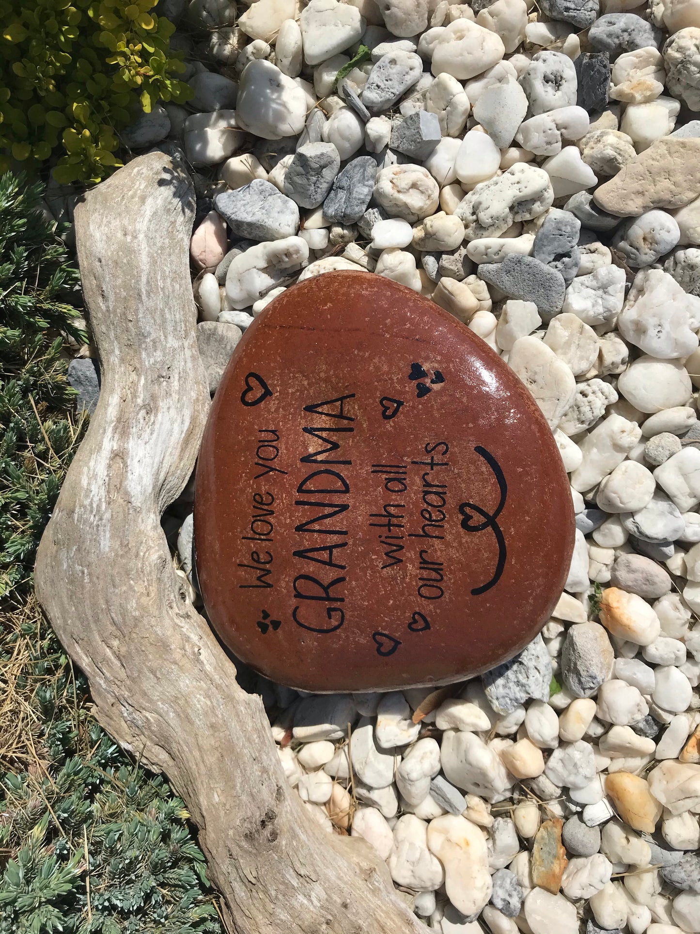 Large Decorative Garden Stone - Grandma Hearts