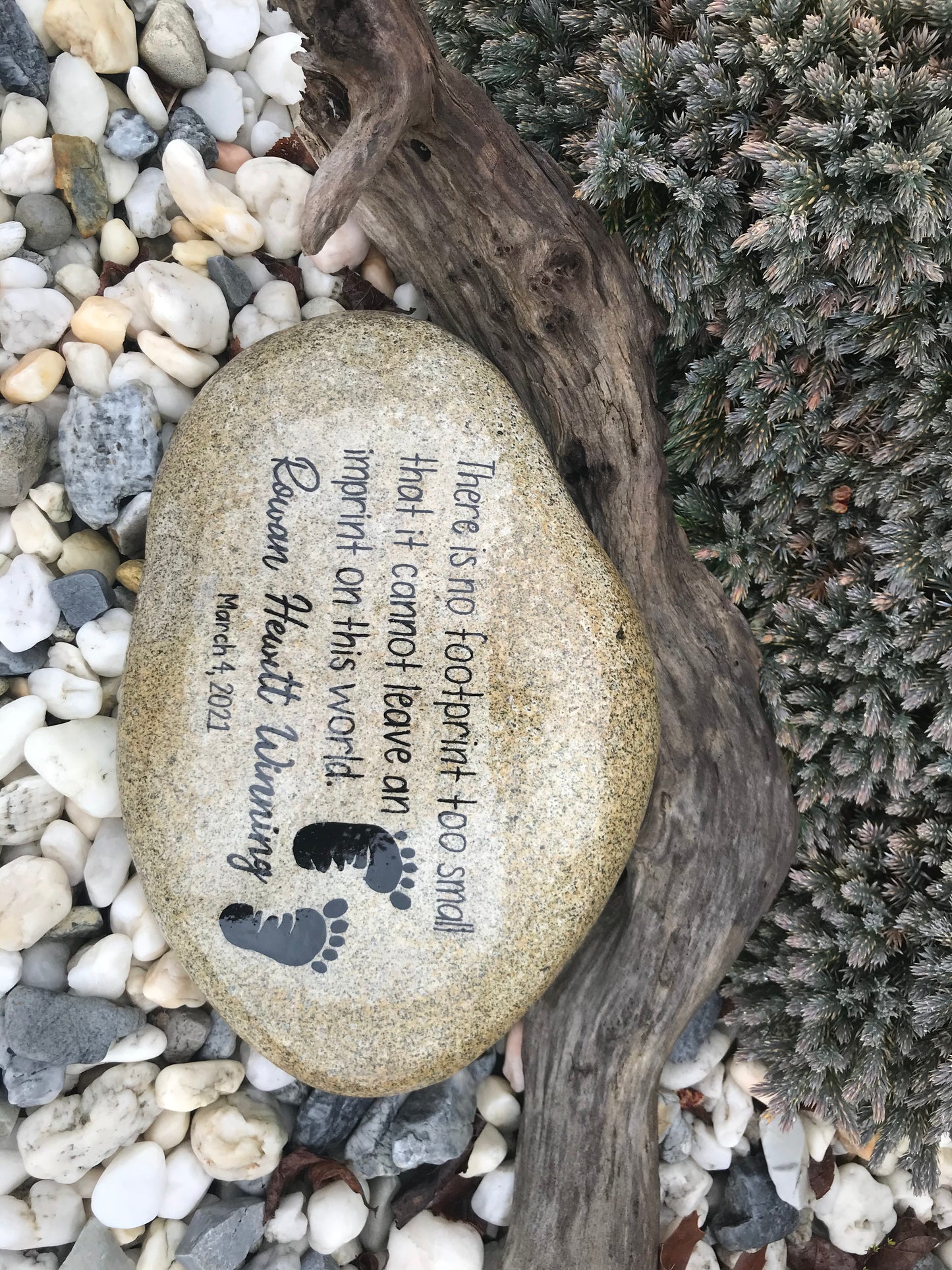 Personalized Large Memorial Stone - Infant Loss Footprints