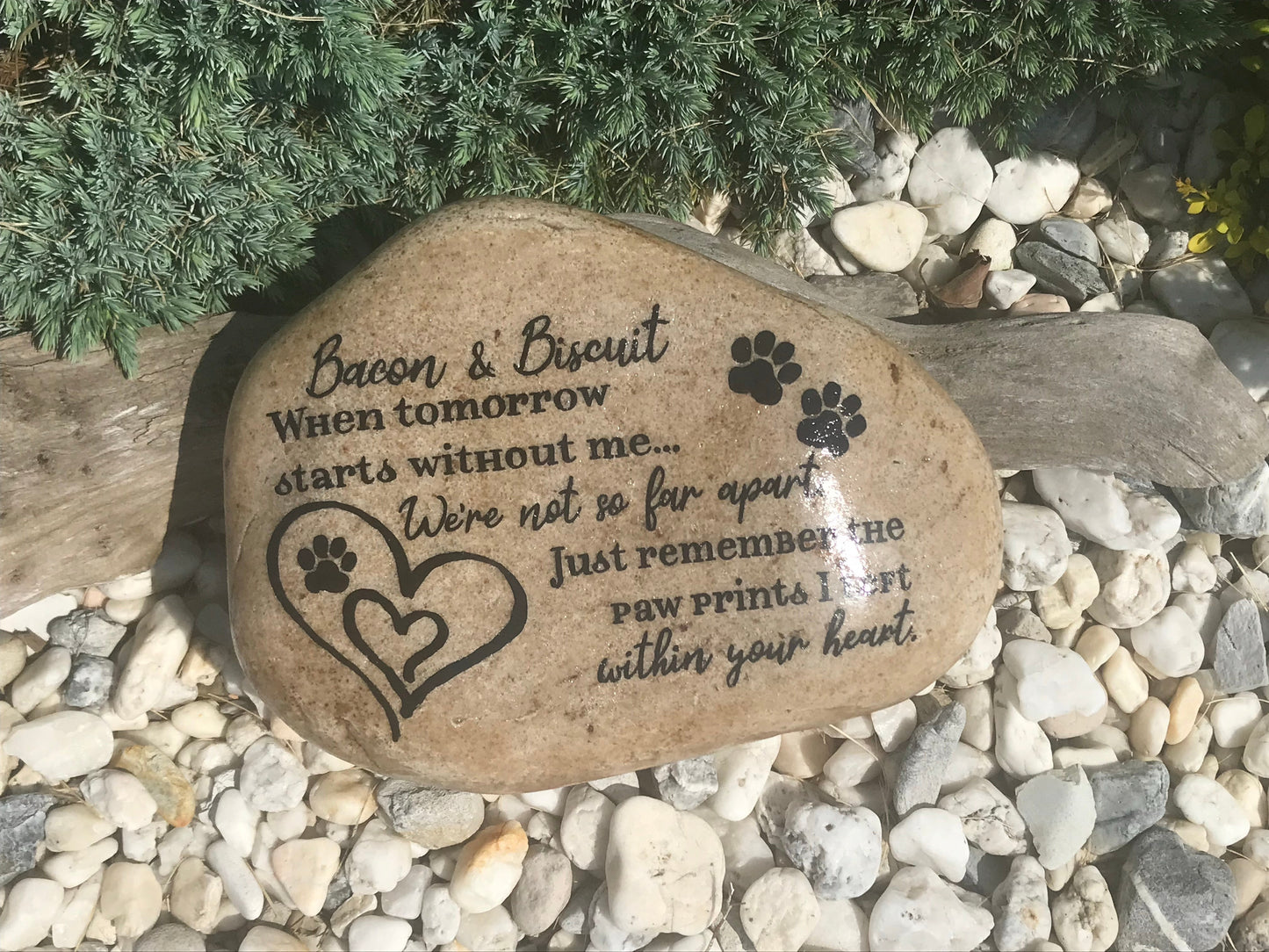 Personalized Large Pet Memorial Garden Stone - Not Far Apart