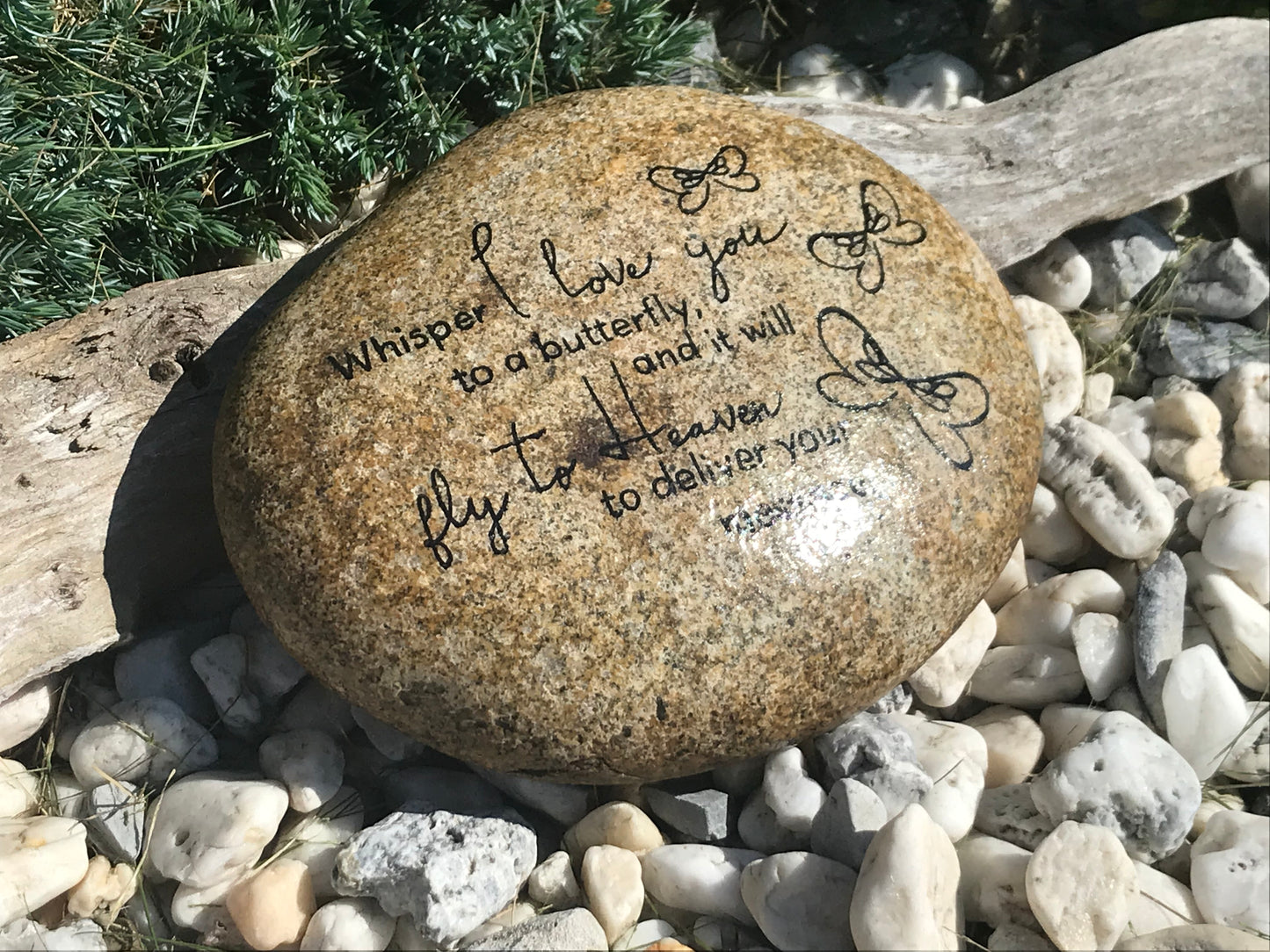 Large Memorial Garden Stone - Butterfly Messages
