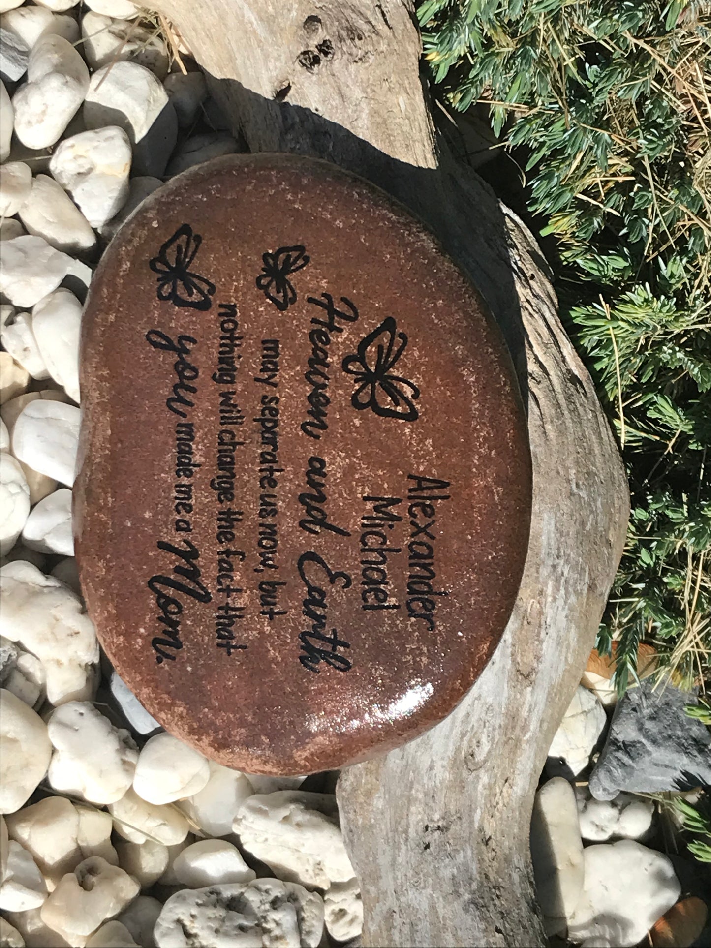 Personalized Medium Memorial Garden Stone - Child Loss Heaven and Earth