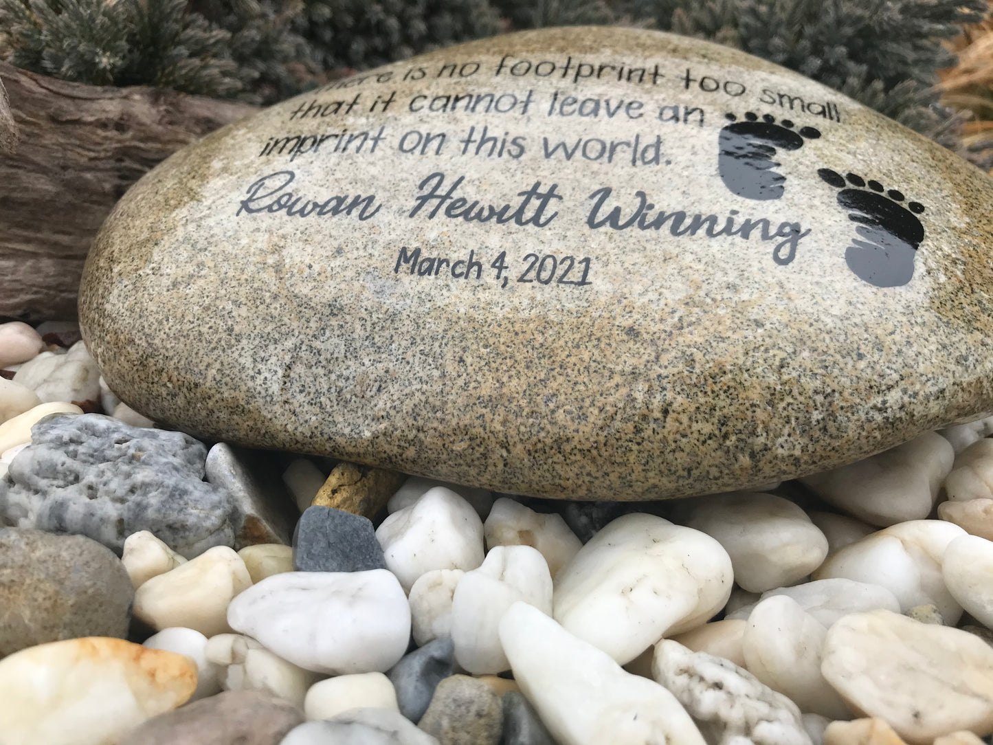 Personalized Large Memorial Stone - Infant Loss Footprints