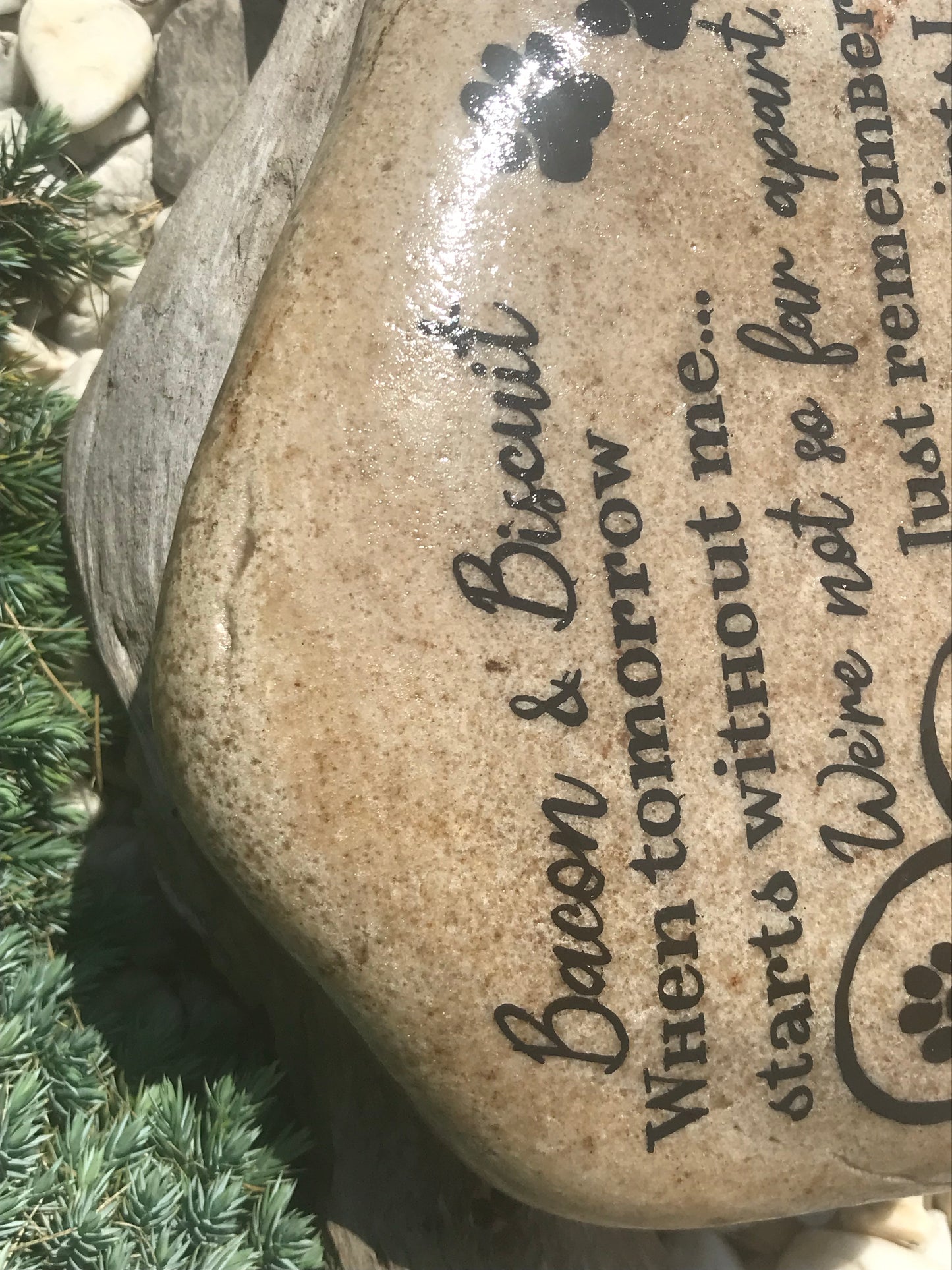 Personalized Large Pet Memorial Garden Stone - Not Far Apart